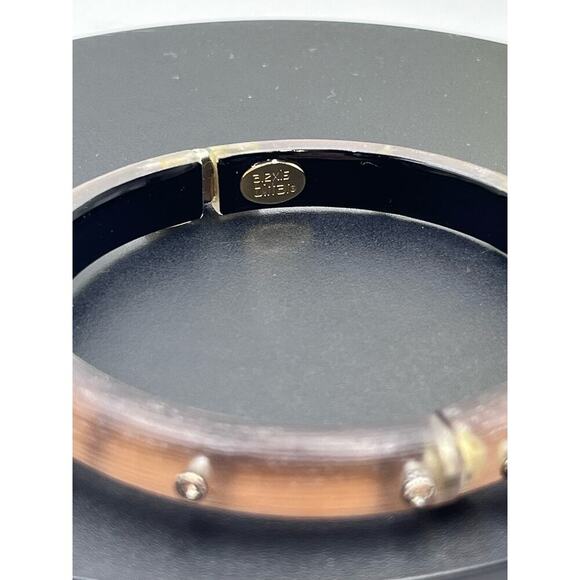 Alexis Bittar Neo Bohemian' Brown Gray Lucite & Crystal Hinge Cuff Bracelet - Picture 8 of 16